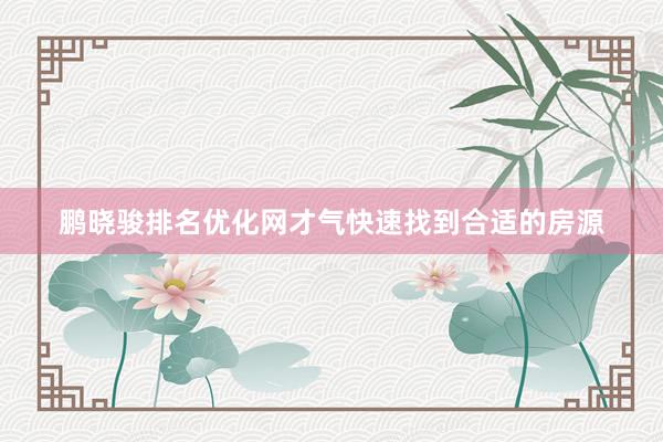 鹏晓骏排名优化网才气快速找到合适的房源